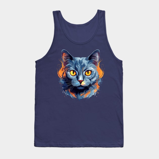 Russian Blue Cat Tank Top by rmcbuckeye